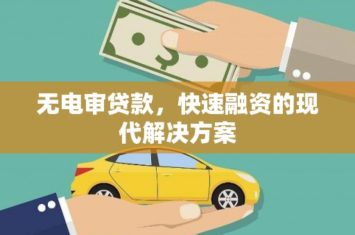 平乡无电审贷款，快速融资的现代解决方案