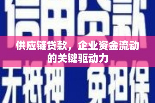 平乡供应链贷款，企业资金流动的关键驱动力