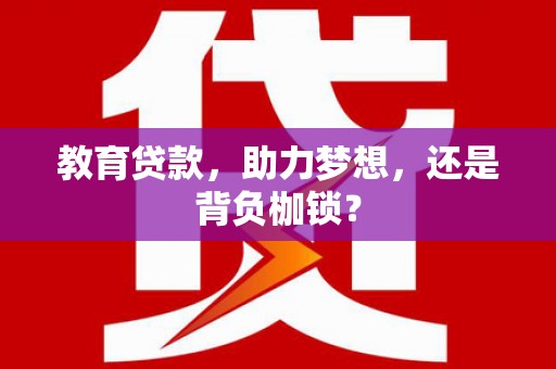 平乡教育贷款，助力梦想，还是背负枷锁？