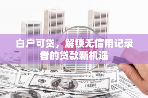 平乡白户可贷，解锁无信用记录者的贷款新机遇