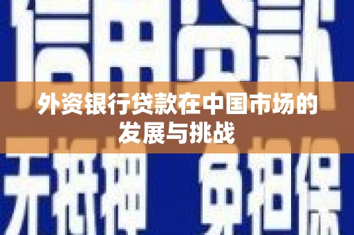 平乡外资银行贷款在中国市场的发展与挑战