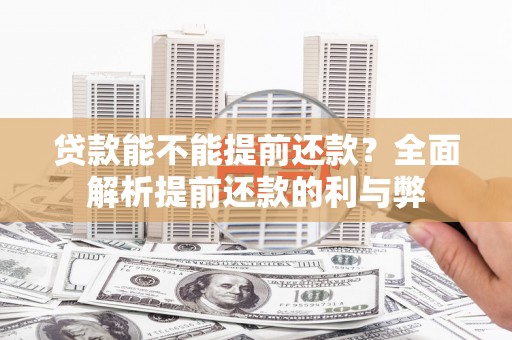 平乡贷款能不能提前还款？全面解析提前还款的利与弊