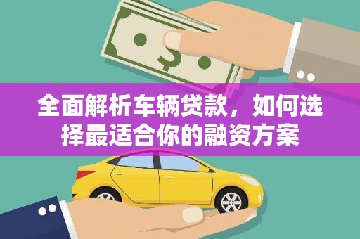 平乡全面解析车辆贷款，如何选择最适合你的融资方案